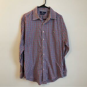 Vineyard Vines Slim Fit Tucker Shirt L Red Check Long Sleeve Button Up Preppy